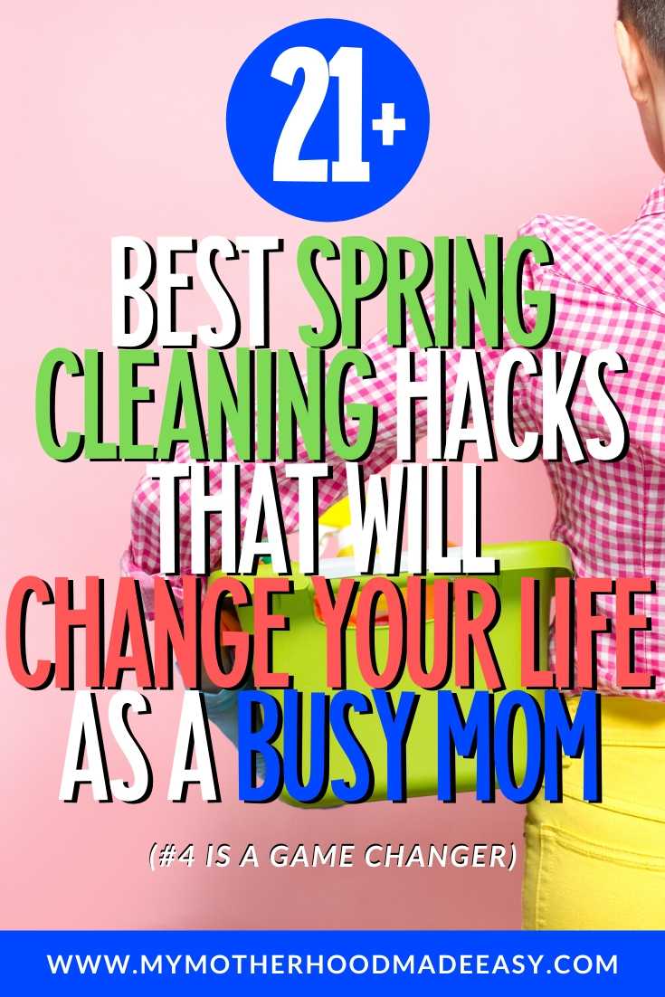 Spring Cleaning does have to be dreadful. With these 21+ Best Spring Cleaning Hacks and Tips That Will Change Your Life As a Busy Mom you will no longer dread Spring Cleaning as a Busy Mom. #springcleaning #cleaning #busymom #momlife
