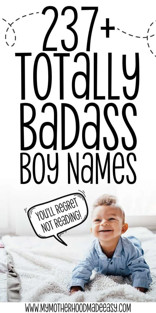 Looking for the perfect baby Boy name to give to your new blessing coming soon? Here is a list of 237+ baby Boy names to choose from! Read more. #babynames #babyboynames #boynames #badassbabynames 
