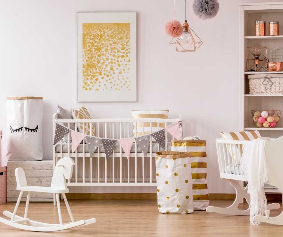Rose Gold and Pink Baby Nursery Room