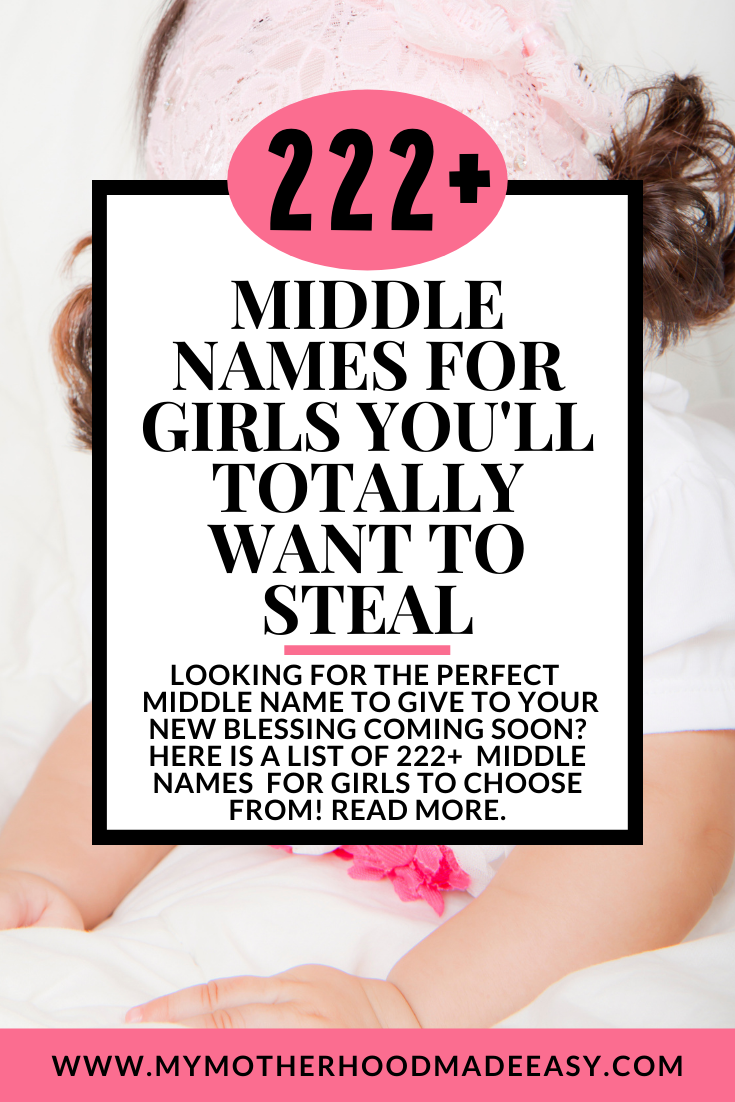 Looking for the perfect Middle name to give to your new blessing coming soon? Here is a list of 222+ Middle names for girls to choose from! Read more.