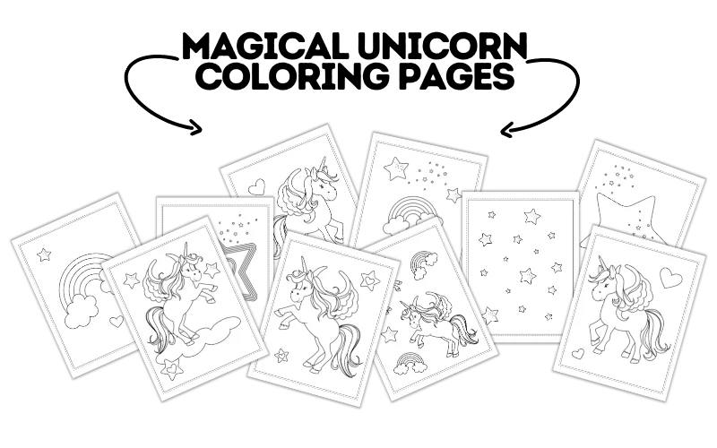 Looking for magical unicorn coloring pages? Click to download this one for free!