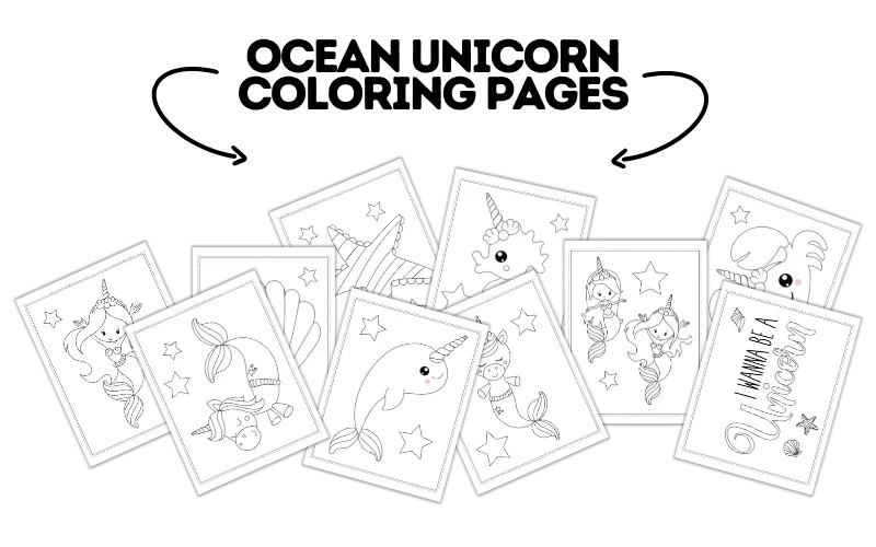 Looking for ocean unicorn coloring pages? Click to download this one for free!