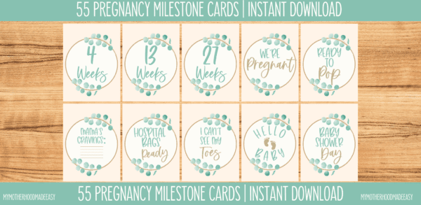 Greenery Pregnancy Milestone Cards