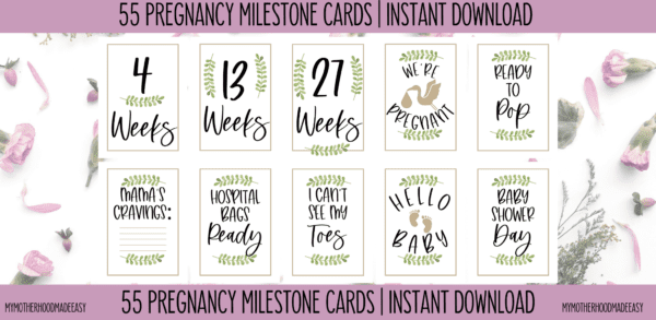 55 Printable Pregnancy Milestone Cards | Instant Download | - Image 2