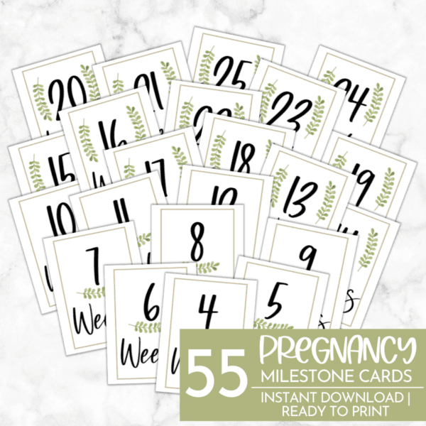 55 Printable Pregnancy Milestone Cards | Instant Download |
