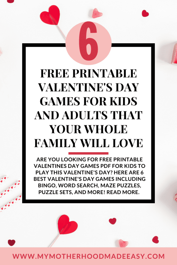 Free Printable Valentines Day Games for Kids PDF – My Motherhood Made Easy