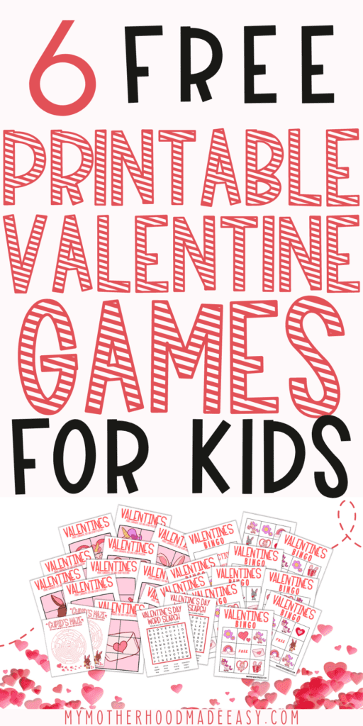 Are you looking for Free Printable Valentines Day Games PDF for kids to play this Valentine's Day? Here are 6 best Valentine's Day Games including Bingo, Word Search, Maze Puzzles, Puzzle Sets, and more! Valentines Kids Games, Kinder Valentines, Valentine’s Crafts for Kids, Valentines Day Activities, Valentine Party, Valentine Ideas, Printable Valentine, Valentine’s day party games, Valentines class party, Valentine party game, Valentine School Party.