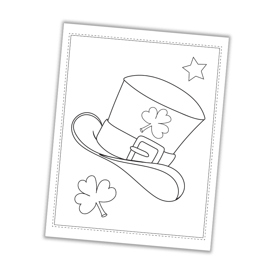 Lucky Leprechun Hat Coloring Page PDF