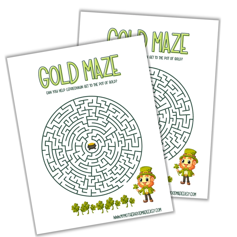 Gold Maze (St Patrick's Maze Worksheet)
