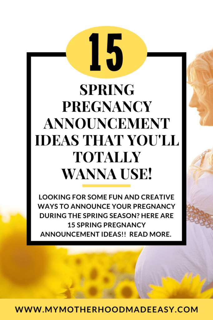 Spring is a wonderful time to announce your pregnancy to your friends, family, and on social media! These amazing 15 pregnancy announcement ideas that will help you find the perfect way to announce your pregnancy this spring season! #pregnancyannouncement #pregnancy #announcementideas #springpregnancy 