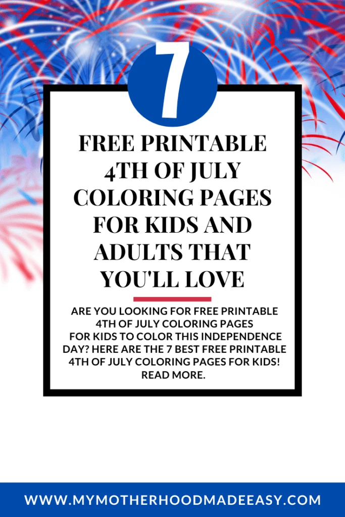 FREE 4th of July coloring pages pdf