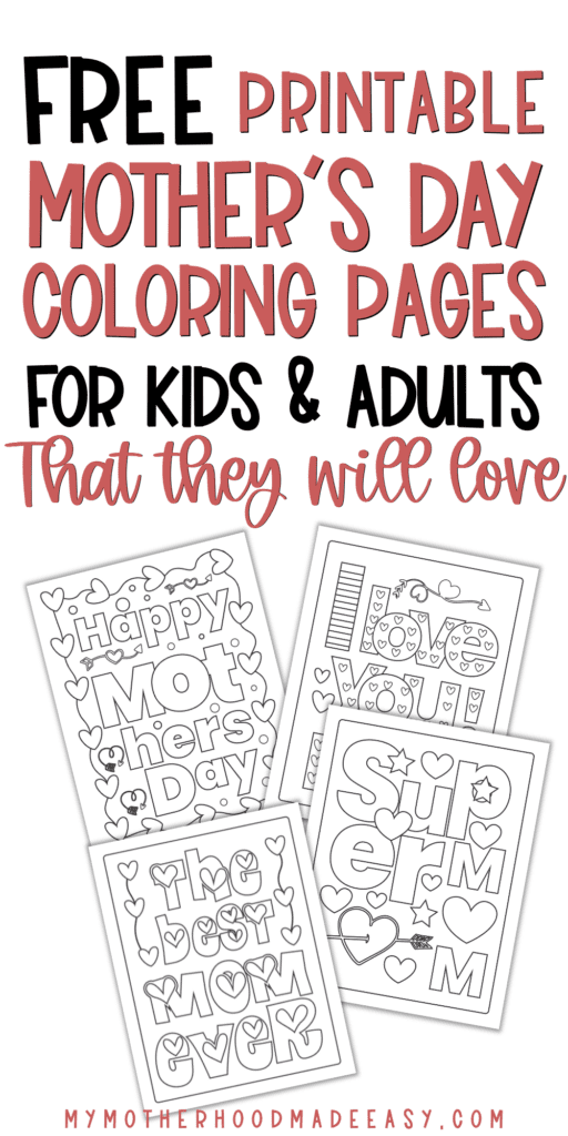 Mother’s Day coloring pages pdf