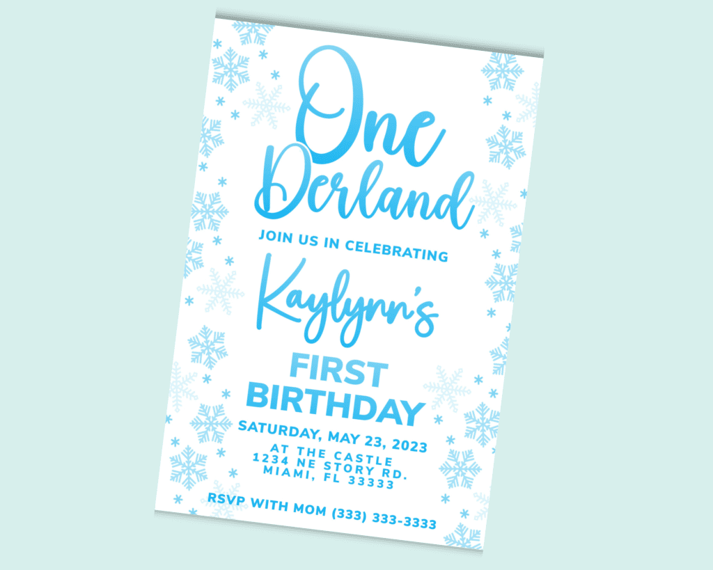 OneDerland First Birthday Party Invitation | baby first birthday ideas