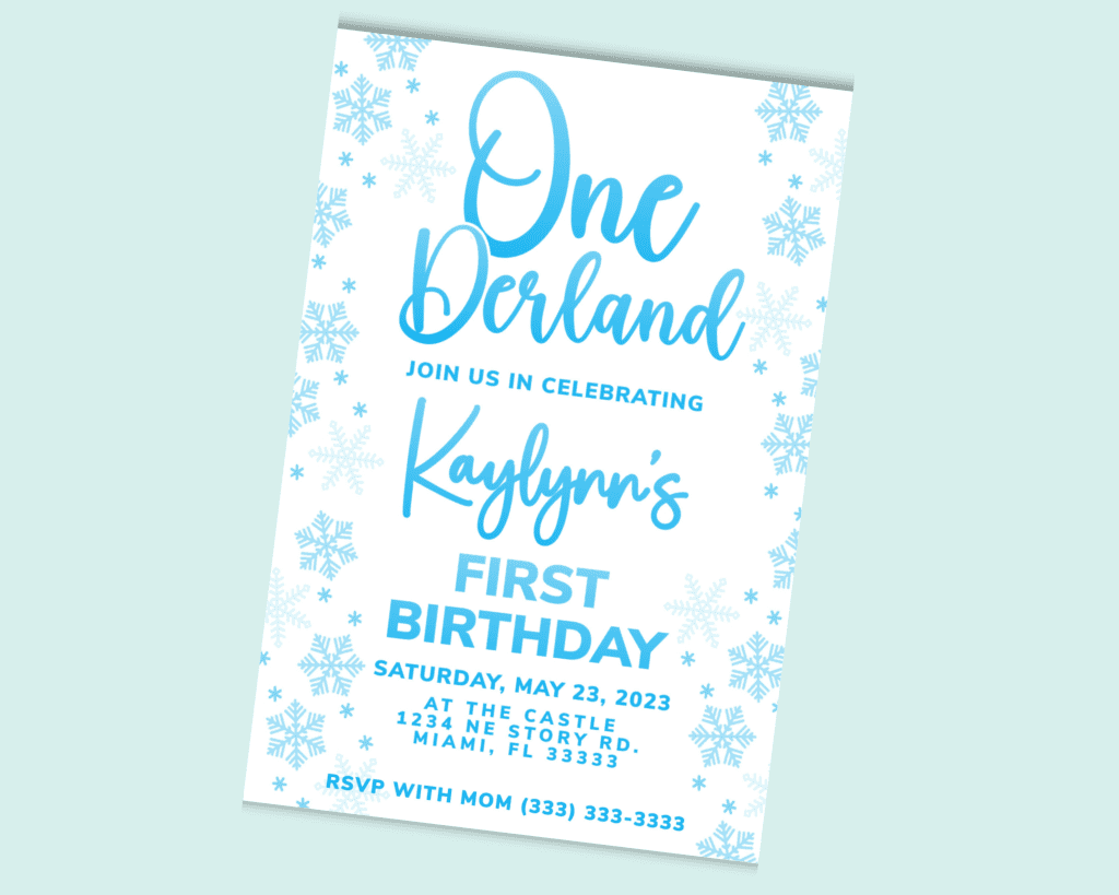 OneDerland First Birthday Party Invitation | baby first birthday ideas