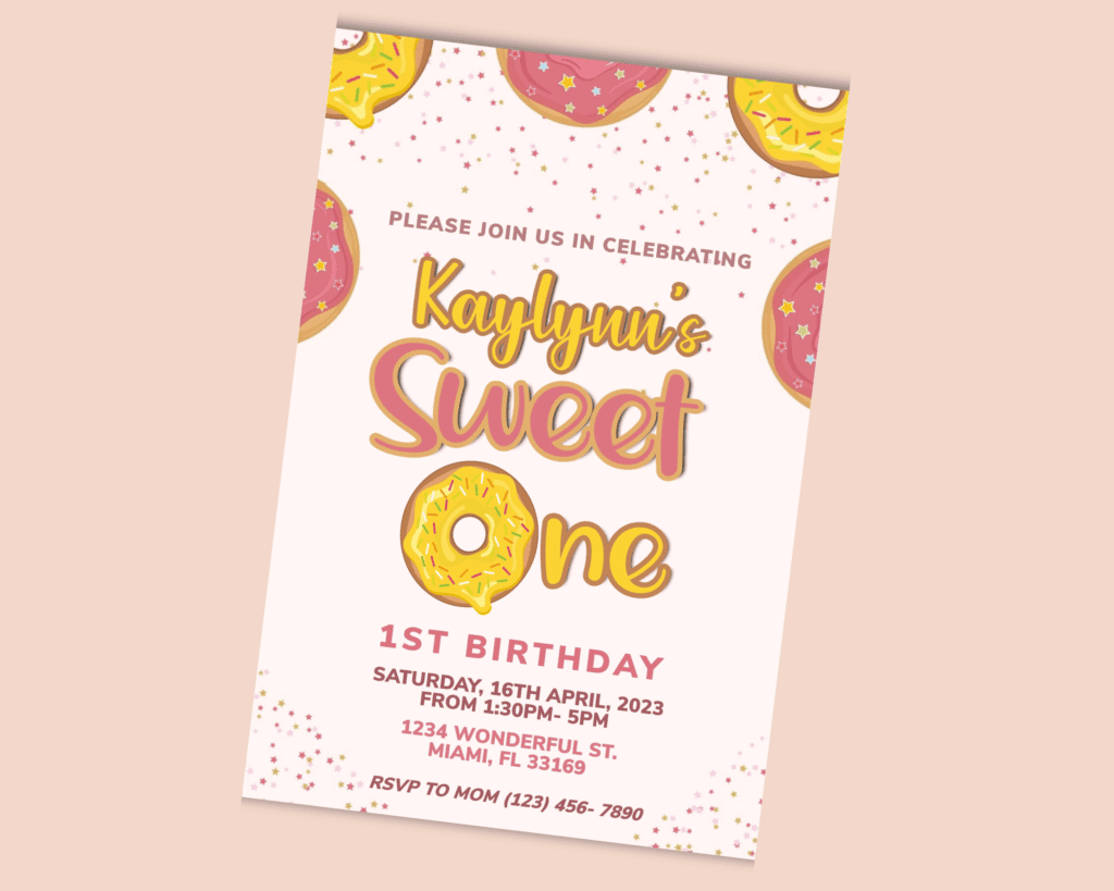 Sweet One Baby First Birthday Party Invitation | baby first birthday ideas