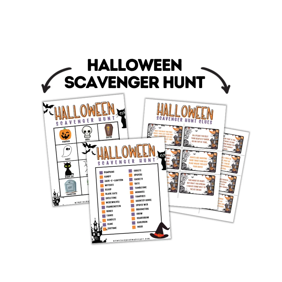 Free Printable Halloween Scavenger Hunt and Clues PDF – My Motherhood ...