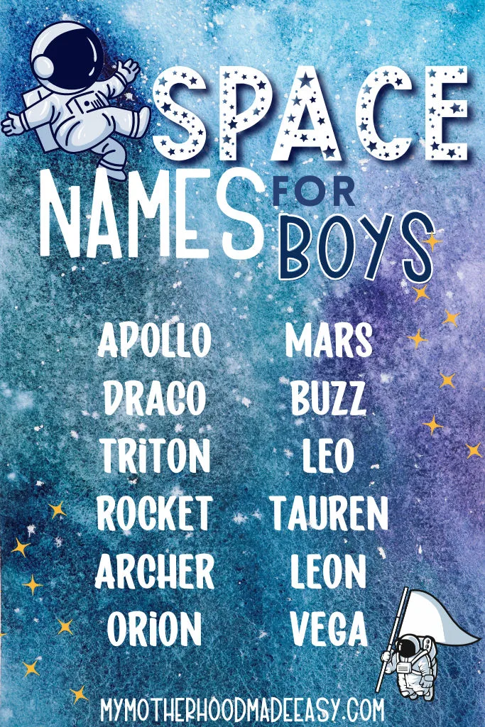 Looking for badass space baby boy names that are out of this galaxy good? Check out this incredible list of celestial boy names with meanings!