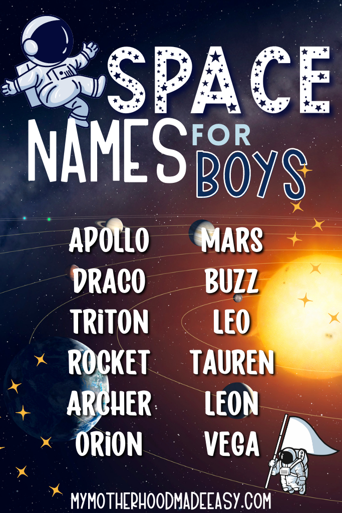 Looking for badass space baby boy names that are out of this galaxy good? Check out this incredible list of celestial boy names with meanings!