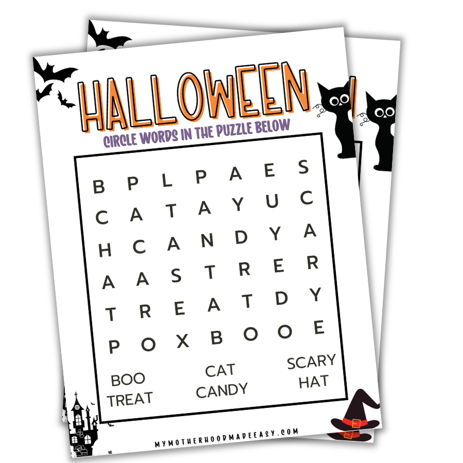 Fun Halloween Word Search Puzzle with Answers - Free Printable for Kids!
Fun Halloween Games for kids. Halloween printable worksheets.  Halloween printable activities for kids.