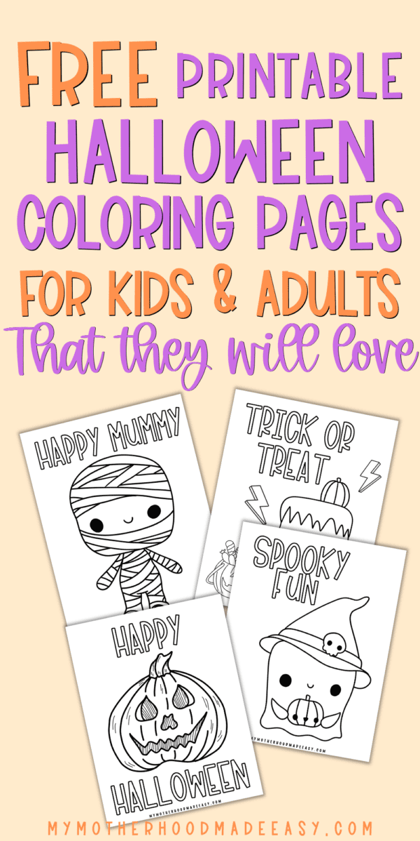 Free Cute Halloween Coloring Pages PDF [To Print Out] – My Motherhood ...