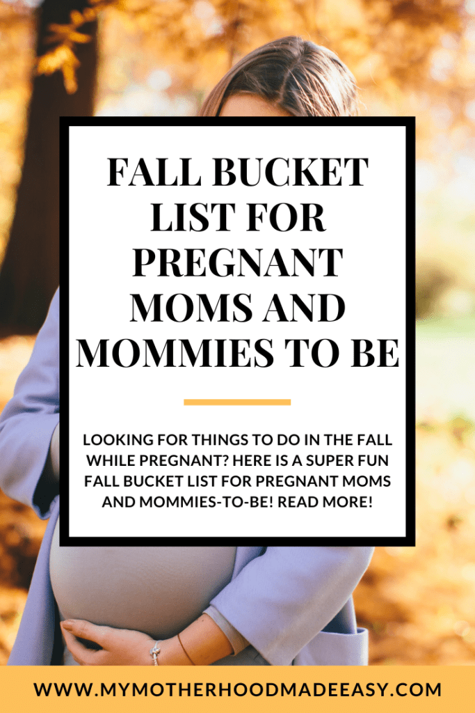 Looking for things to do in the fall while pregnant? Here is a super fun fall bucket list for pregnant moms and mommies-to-be! Read more!