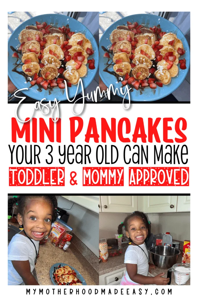 Looking for an easy, quick, yummy mini pancakes recipe that your toddler can make? Try our Yummy Mini Pancakes for Toddlers! 