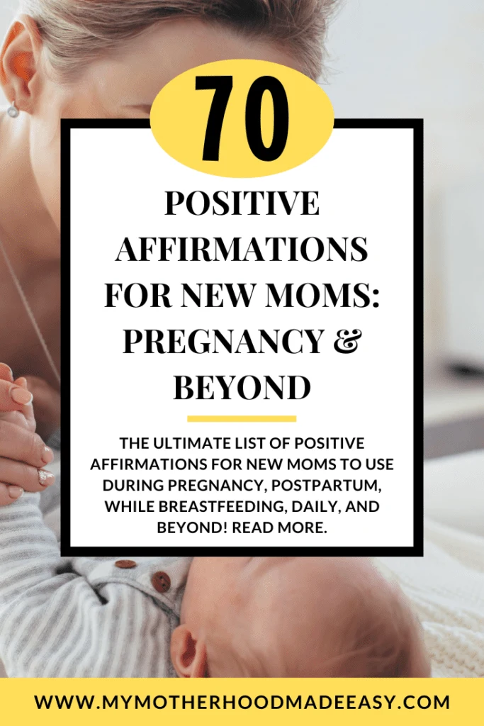 The Ultimate list of positive affirmations for new moms to use during pregnancy, postpartum, while breastfeeding, daily, and beyond! Read more.