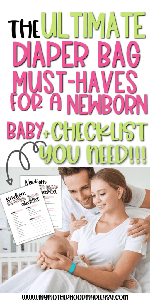 Wondering what do you pack in a newborn diaper bag? Try these must have items you need in a diaper bag for a newborn + FREE Diaper Bag checklist PDF!