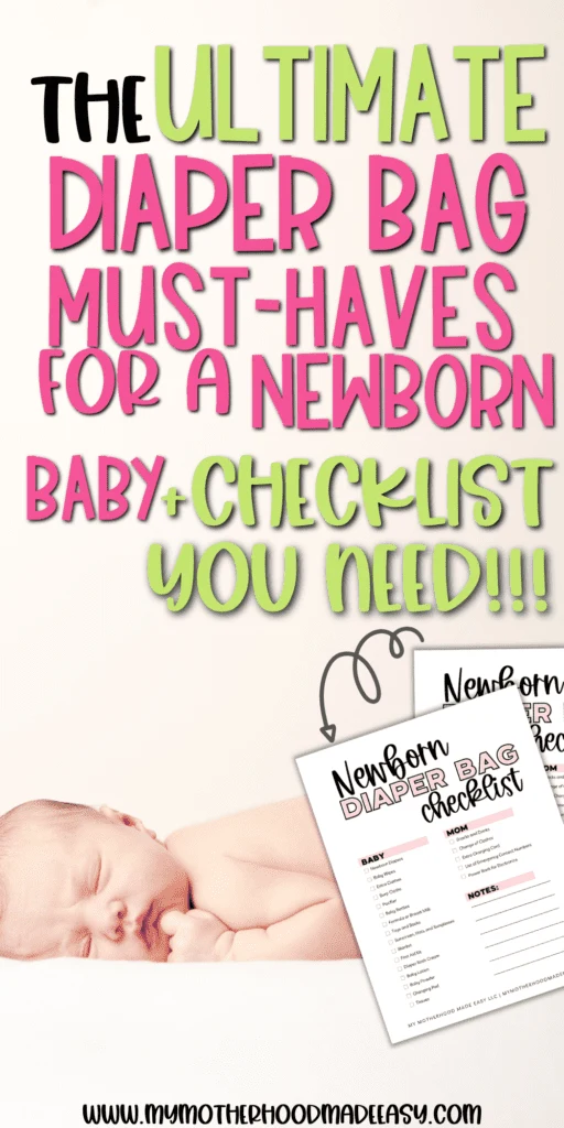 Wondering what do you pack in a newborn diaper bag? Try these must have items you need in a diaper bag for a newborn + FREE Diaper Bag checklist PDF!