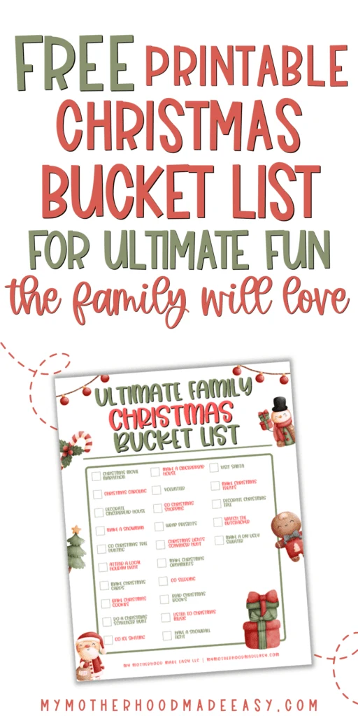 Looking for the Ultimate Christmas Family Bucket List? Check out these amazing things to do on Christmas Eve and Day + Printable PDF