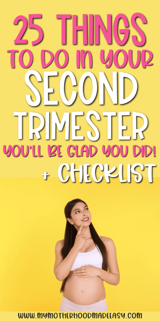If you ever wonder “ what should I do in 2nd trimester” or “what to expect in 2nd trimester”, then this second trimester tips are great for learning things to do in your second trimester of pregnancy. Don’t forget to grab our printable second trimester checklist! You can get started as soon as the second trimester officially start for you! This ultimate pregnancy checklist for the second trimester will help you prepare for baby! 