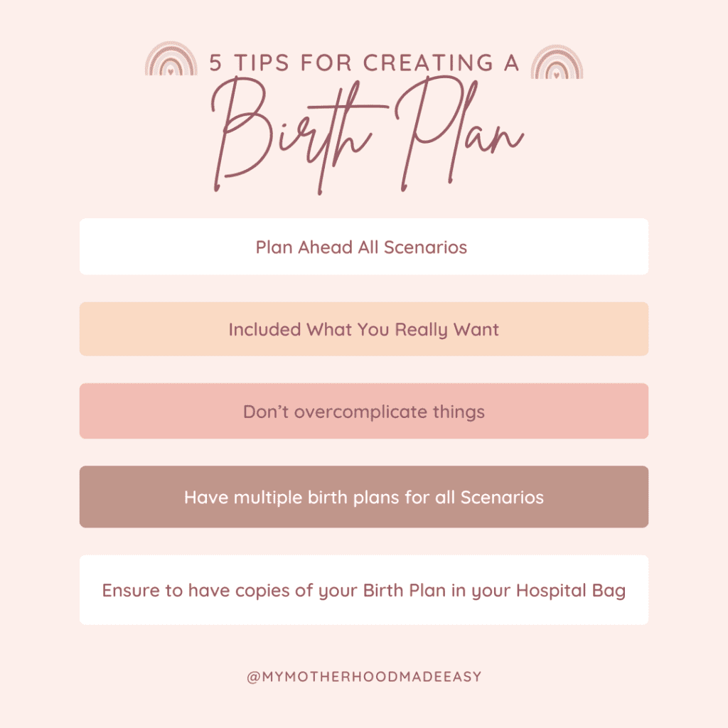 5 Tips for Creating a Birth Plan