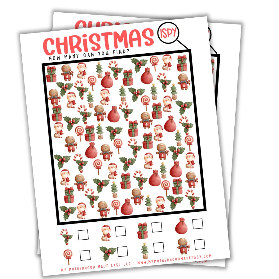 Looking for the perfect Christmas activity for kids? Try our Free Christmas I spy printable pdf! Download the I spy Christmas printable today!