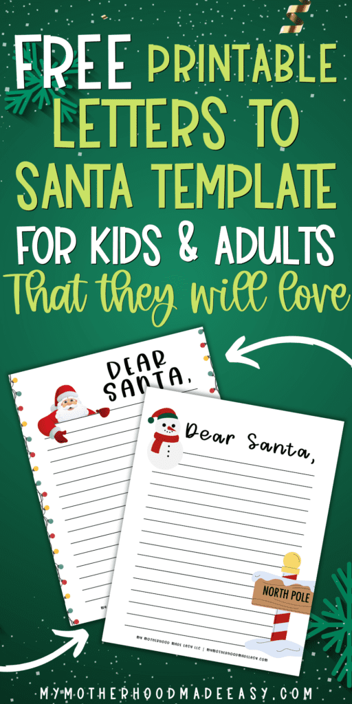 free printable letter to santa template pdf