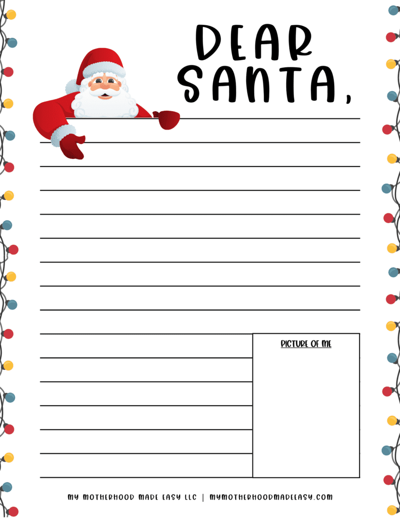 free printable letter to santa template