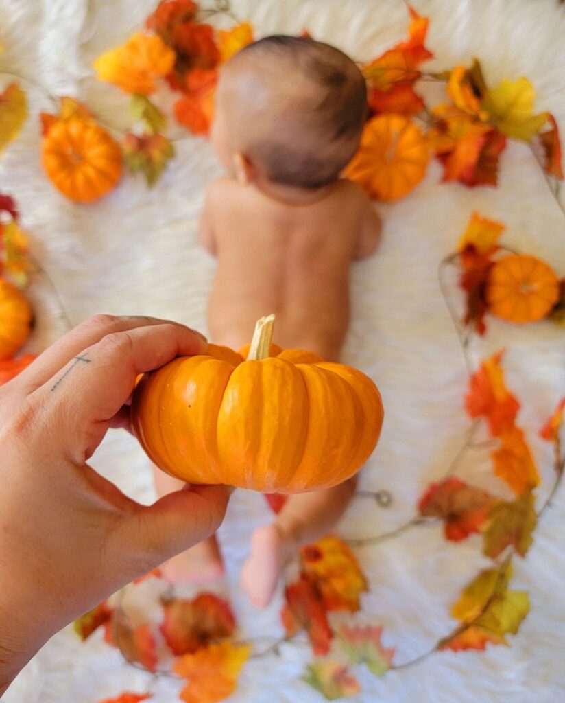 Pumpkin Bottom Baby Fall Photo