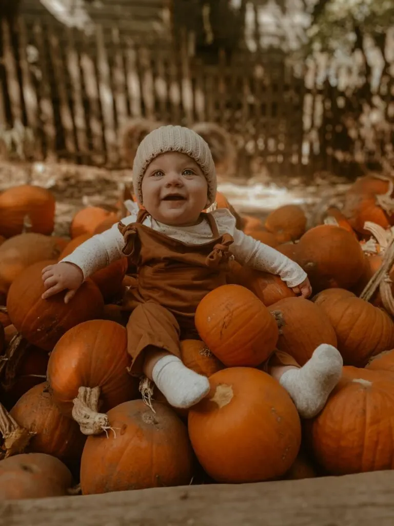 Pumpkin Patch Baby - Fall Baby Photo Ideas