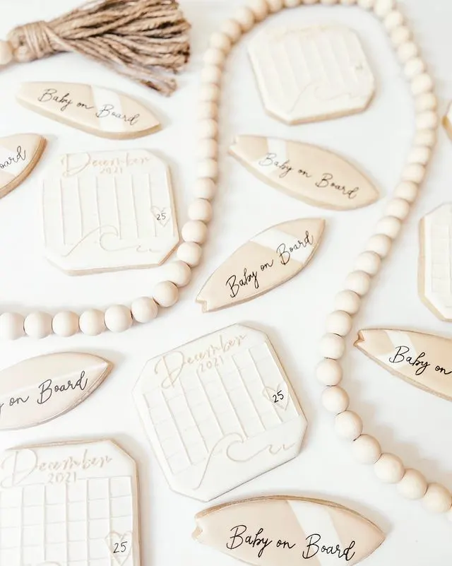 Baby on Board Pregnancy Announcement Cookies