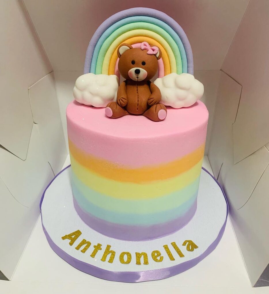 rainbow teddy bear baby shower