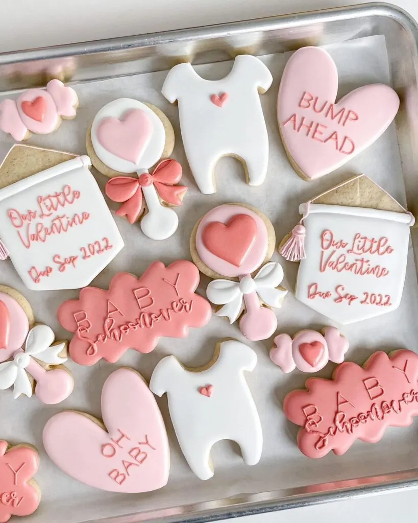 valentine pregnancy announcement cookies