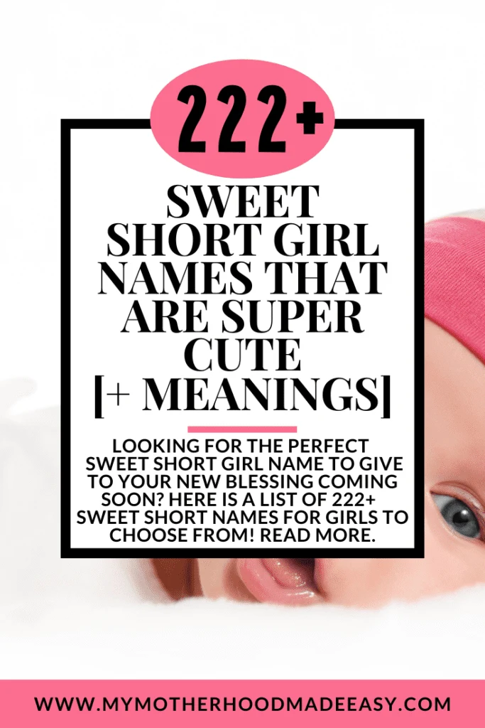 sweet short girl names