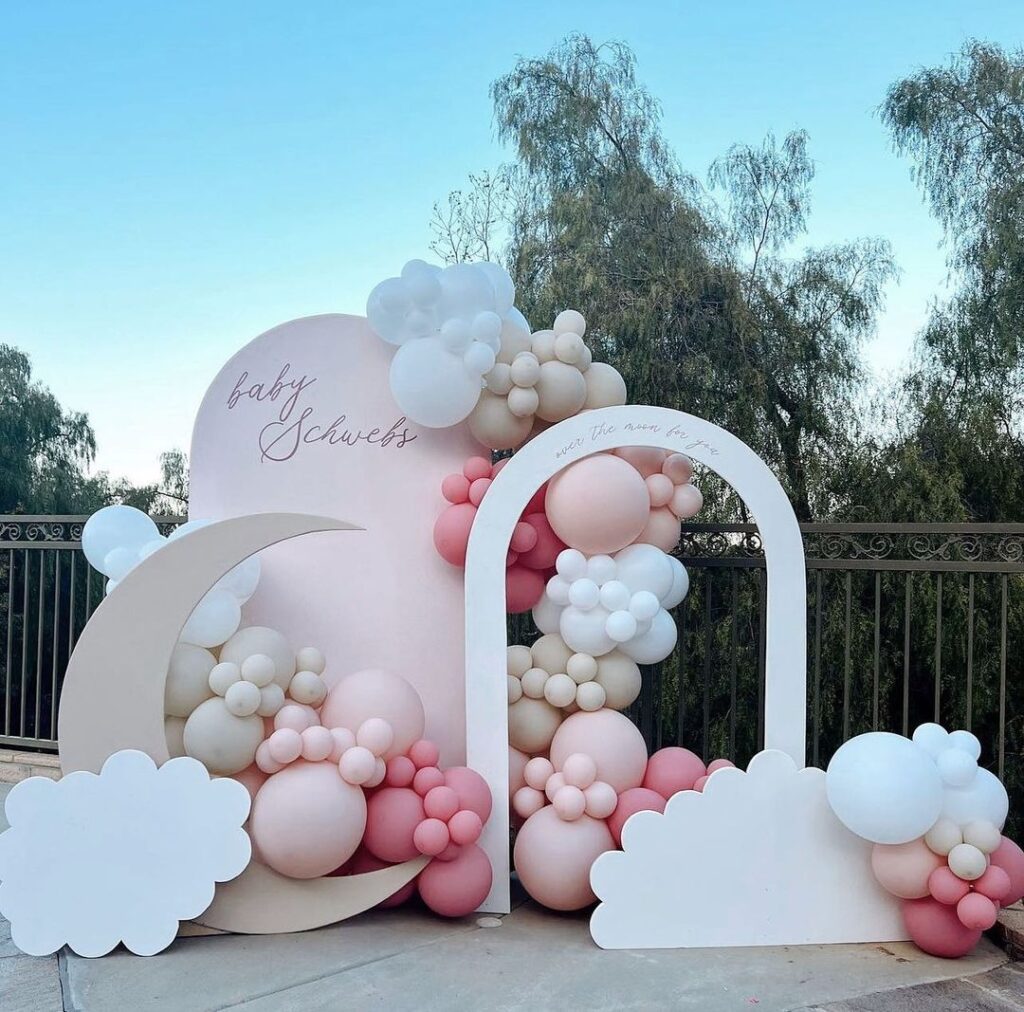 Over the Moon Pink Baby Shower Theme