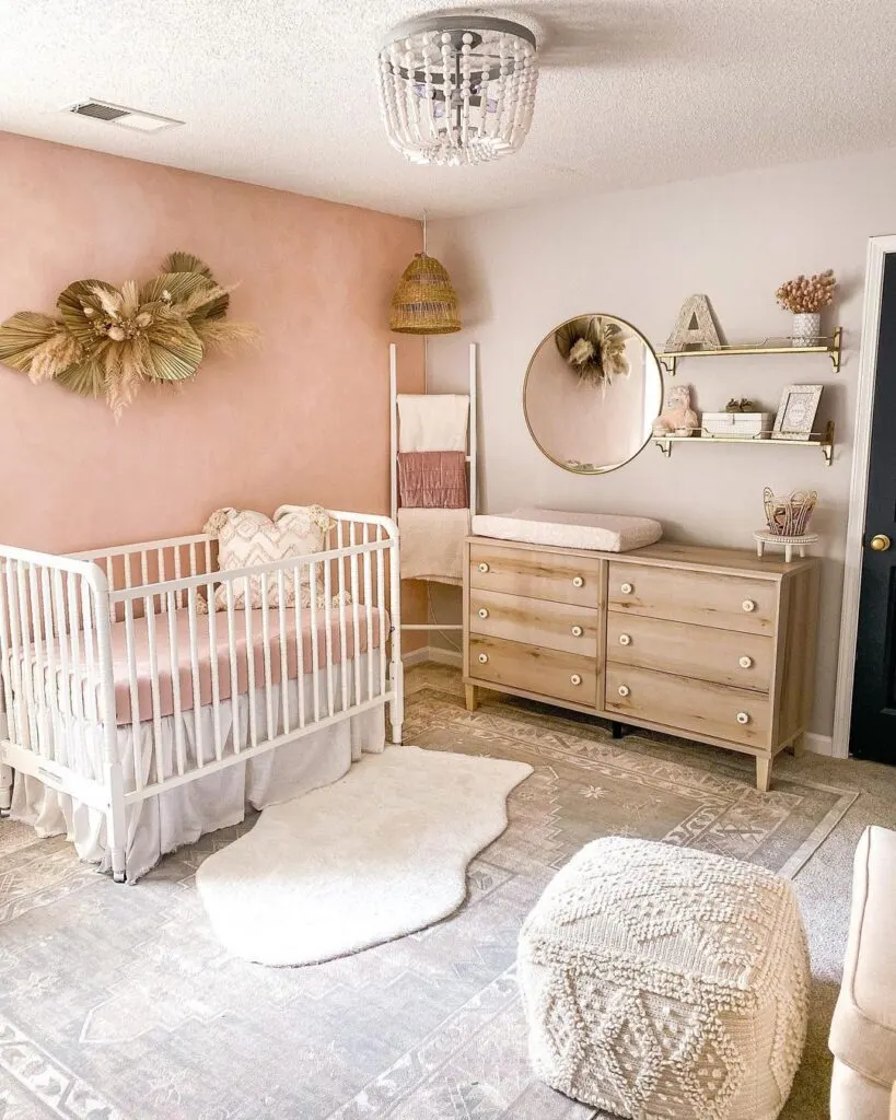 Pink Floral Rustic Baby Girl Nursery
