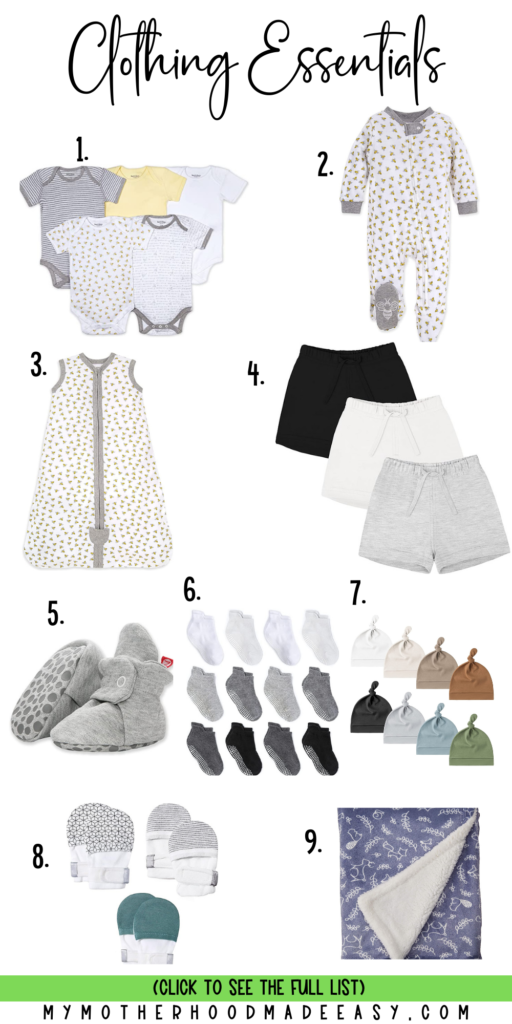 baby clothing essentials 