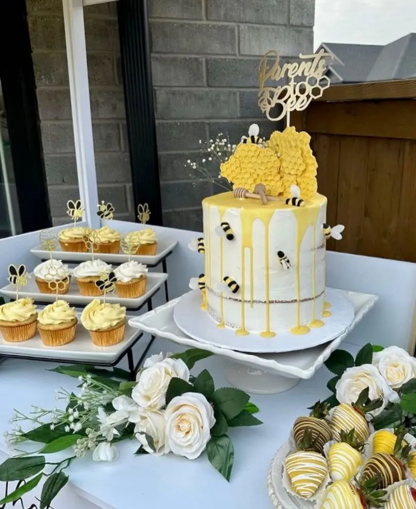 Bee Themed Baby Shower Cake