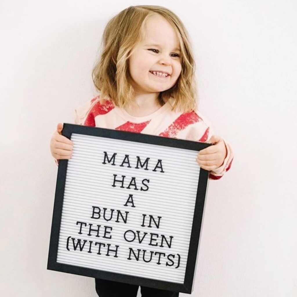 Bun In the Oven with Nuts Funny Sibling Pregnancy Announcement