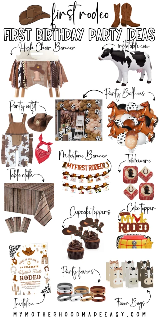 Rustic Cowboy First Rodeo Birthday Party Theme Ideas