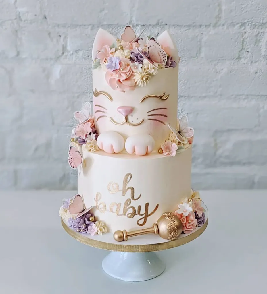 Kitty Baby Shower Cake