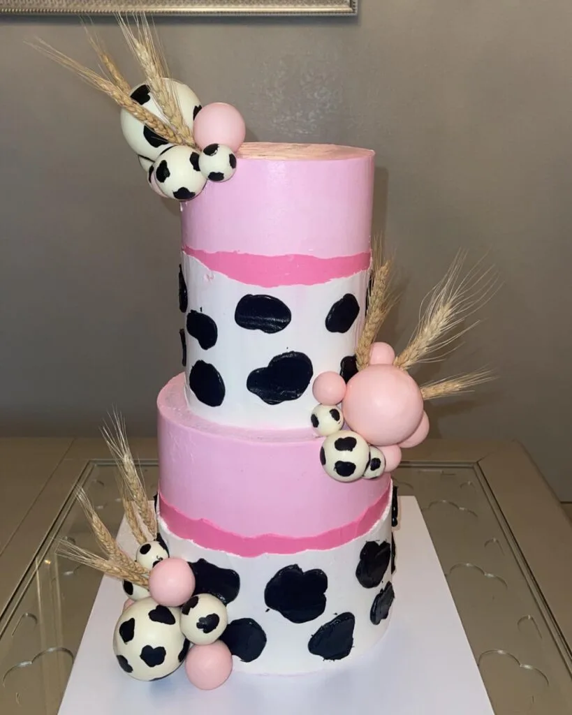 Pink Cow Baby Shower Cake