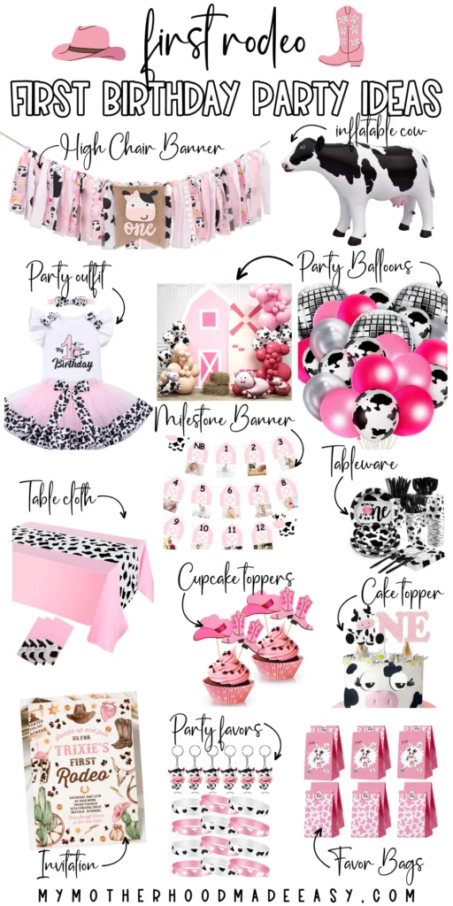 Pink First Rodeo Birthday party ideas for girls